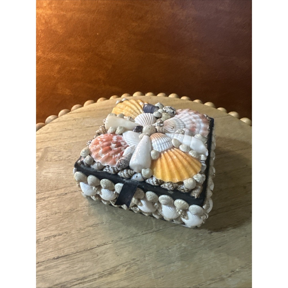 Seashells Covered Trinket Box Beautiful Design